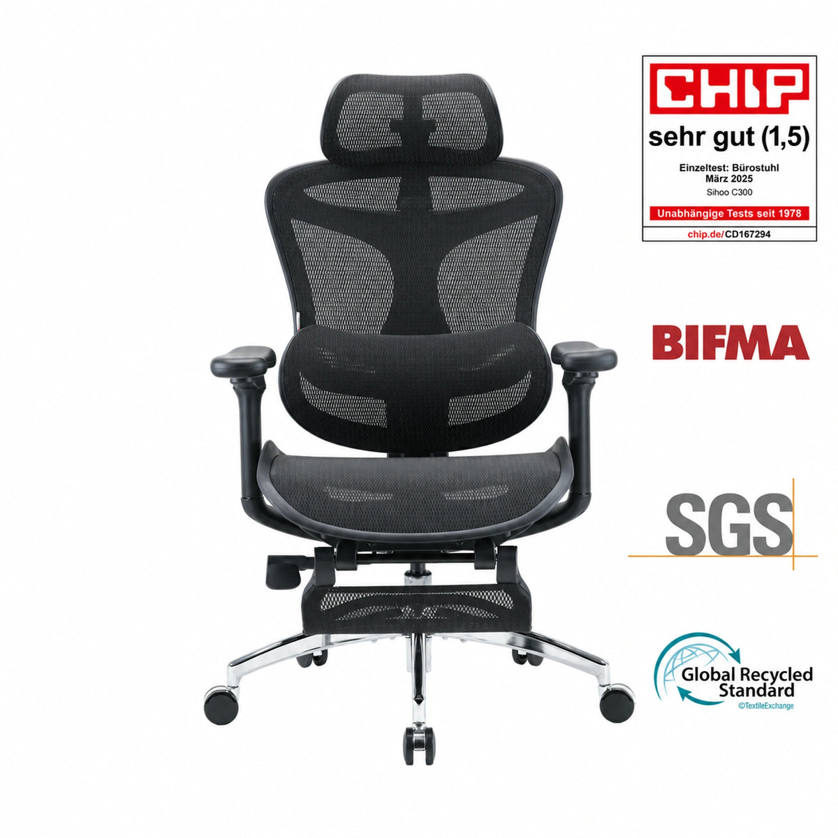 Sihoo Doro C300 Ergonomic Office Chair with Footrest
